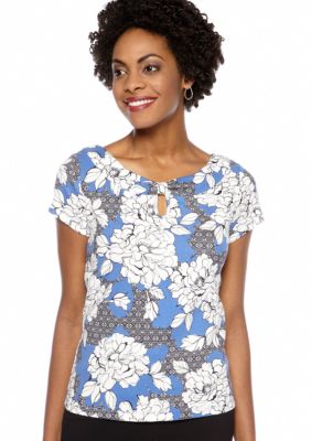 Rafaella Form + Function Geometric Stencil Print Top