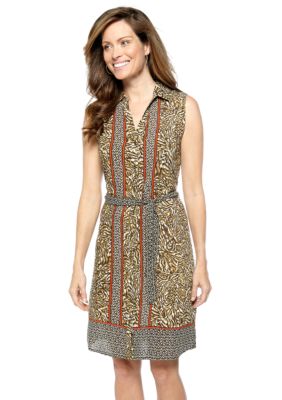 Rafaella Form + Function Tribal Animal Print Shirt Dress