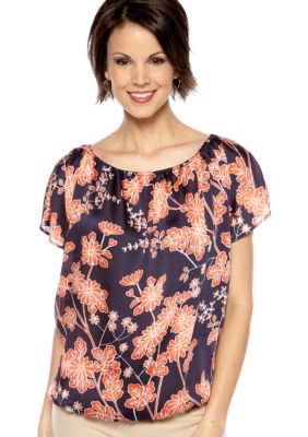 Rafaella Form + Function Cherry Blossom Georgette Top
