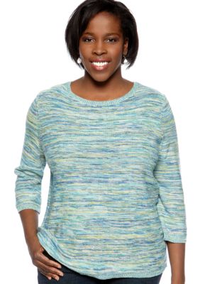 Kim Rogers Plus Size Spacedye Pullover Sweater
