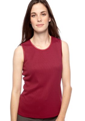Kim Rogers Top - Petite Ribbed Sleeveless Shell
