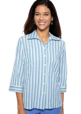 Kim Rogers Petite Texture Stripe Blouse