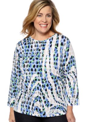 Kim Rogers&reg; Plus Size Printed Microfine Jersey Knit Top