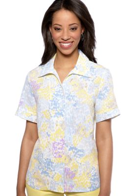 Kim Rogers Petite Short Sleeve Newport Crinkle Blouse