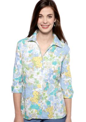 Kim Rogers Petite Crush Burnout Blouse
