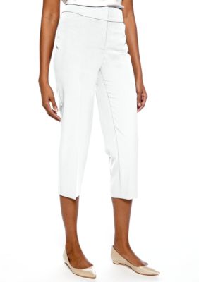 Kim Rogers Stretch Refined Twill Fly Front Capri