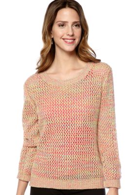 New Directions&reg; Pointelle High Low Sweater