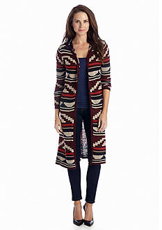 New Directions® Hooded Tribal Cardigan