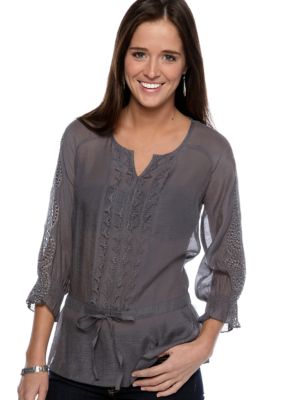 Ultra Pink Embellished Peplum Peasant