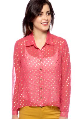 Speechless Foil Dot Blouse