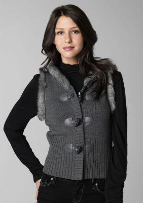 Red Camel&reg; Fur Trim Hoodie Vest
