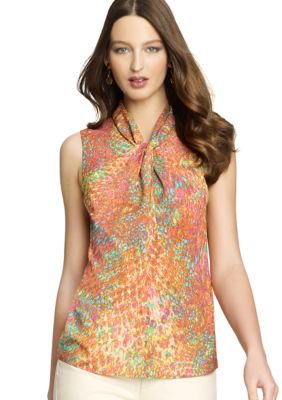 Anne Klein Sleeveless Colorful Snake Print Blouse