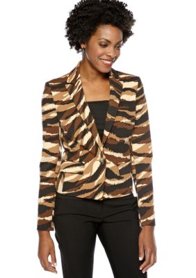 Anne Klein Animal Printed Ponte Blazer