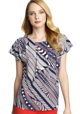 Anne Klein Nautical Stripe Blouse