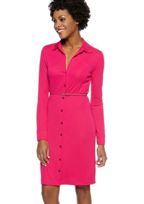 Anne Klein Button Down Dress with Belt