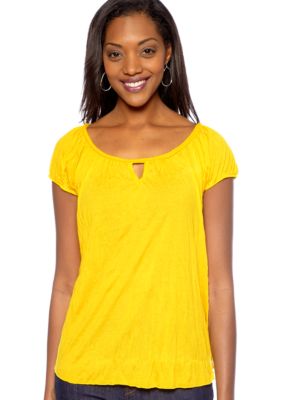 Kim Rogers Braid Neck Trim Top
