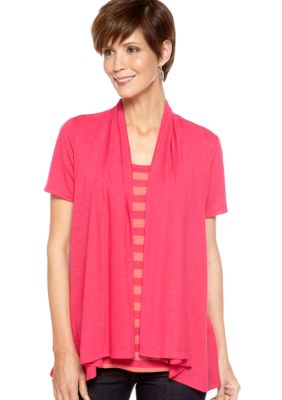 Kim Rogers Solid Knit Top with a Stripe Tank