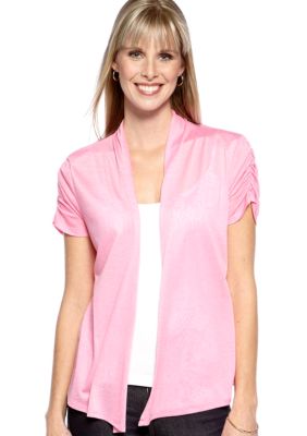 Kim Rogers&reg; Short Sleeve Knit Burnout Cardigan