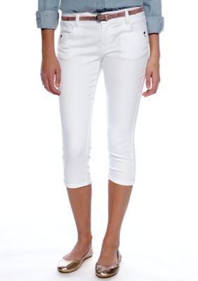 Grane White Belted Crop