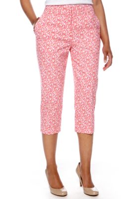 Kim Rogers Petite Printed Stretch Twill Shannon Capri