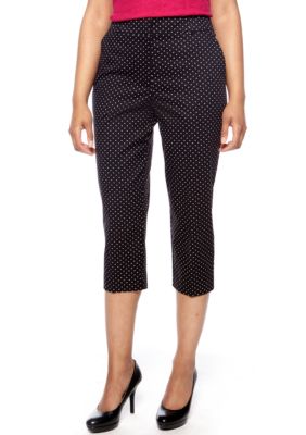 Kim Rogers Petite Printed Stretch Twill Shannon Capri