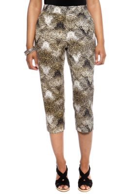 Kim Rogers Petite Printed Stretch Twill Shannon Capri