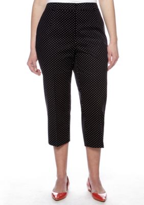 Kim Rogers Plus Size Printed Twill Capri Pant