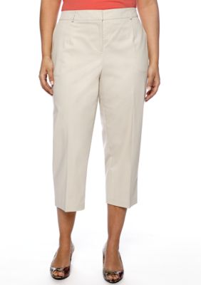 Kim Rogers&reg; Plus Size Solid Twill Capri Pant