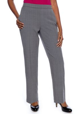 Kim Rogers Petite Plaid Pull-On Pant