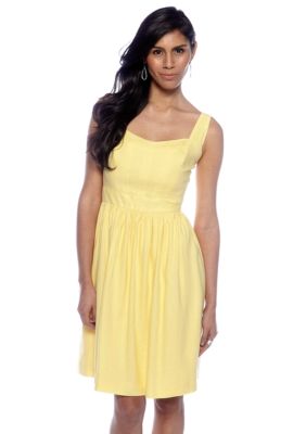 French Connection Mandy Linen Strappy Flared Dress