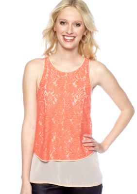 French Connection Popy Lace Block Tank
