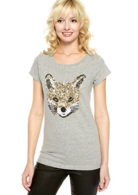 French Connection Sequin Felix Fox Tee