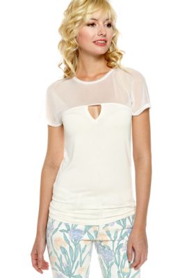 French Connection Mesh Mollie Knit Top