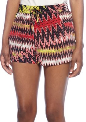 French Connection Printed Zig Zag Drape Mini Shorts