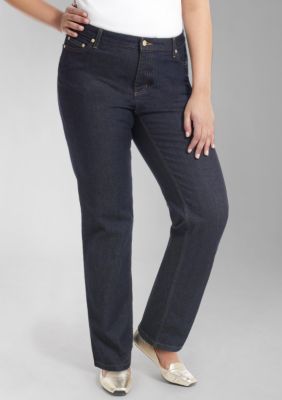 Liz Claiborne New York Plus Size Hepburn Stretch Straight-Leg Jean