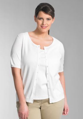 Liz Claiborne New York Plus Size Jersey Scoopneck Cardigan