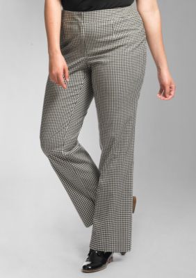 Liz Claiborne New York Plus Size Gingham Straight-Leg Pant