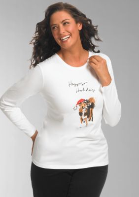 Liz Claiborne New York Plus-Size Happy Holidays from Harry Tee