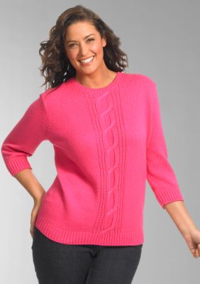 Liz Claiborne New York Plus-Size Belk Exclusive! Cable Knit Sweater