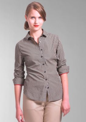 Liz Claiborne New York Gingham-Check Button Front Shirt