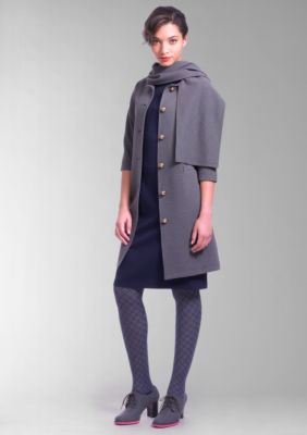 Liz Claiborne New York Stretch Ponte Coat with Scarf