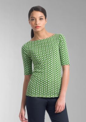 Liz Claiborne New York Mesh Honeycomb Print Tee