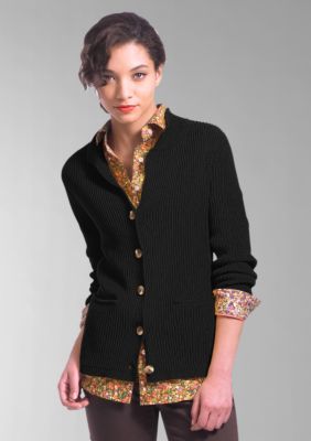 Liz Claiborne New York Ribbed Mock Neck Cardigan