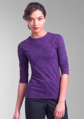Liz Claiborne New York Paisley Print Crew Neck Tee
