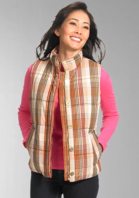 Liz Claiborne New York Plaid Taffeta Puffer Vest