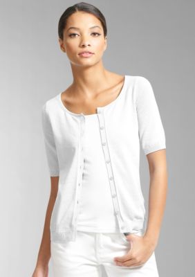 Liz Claiborne New York Petite Jersey Scoopneck Cardigan