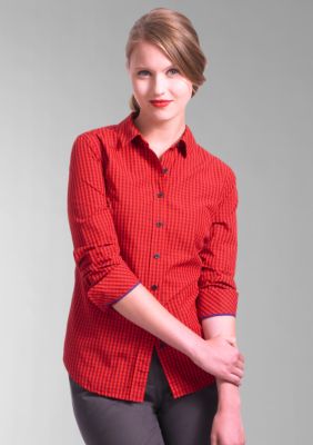 Liz Claiborne New York Petite Gingham-Check Button-Front Shirt