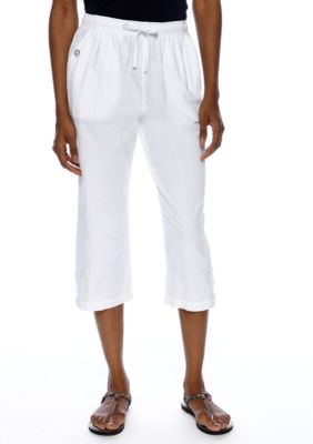 Kim Rogers Petite Three Button Sheeting Capri