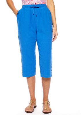 Kim Rogers&reg; Petite Three Button Sheeting Capri