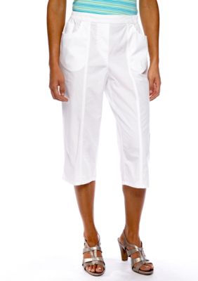 Kim Rogers Petite Pull On Poplin Capri